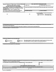 Form MI-2 (6700-2) Application Ano Permit to Obtain Speomens From Official Establishments - Vermont