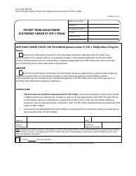 Form PTO/SB/133 Patent Term Adjustment Statement Under 37 Cfr 1.704(D)