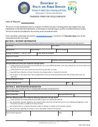 Document preview: Form NMO3461E Transfer Form for 1915(I) Services - Nevada