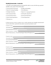 Form 2 Special Education Evaluation Plan and Report - Vermont, Page 3
