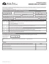 Form HLTH5467 Pharmacare Eligibility Awards and Settlements - British Columbia, Canada