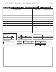 Form HLTH5400 Pharmacare Orthotic Benefits Application for Financial Assistance - British Columbia, Canada, Page 2