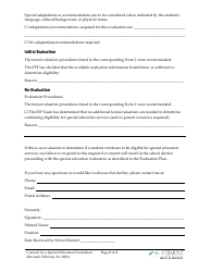 Form 3A Consent for a Special Education Evaluation - Vermont, Page 2