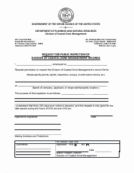 Document preview: Request for Public Inspection of Division of Coastal Zone Management Records - Virgin Islands