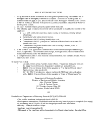 Non-facility/Vendor Gaming Employees License Application - Rhode Island, Page 2
