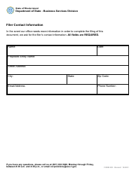 Form 200 Articles of Incorporation - Domestic Non-profit Corporation - Rhode Island, Page 4