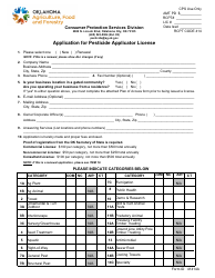 Application for Pesticide Applicator License - Oklahoma, Page 2