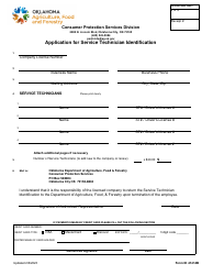 Document preview: Application for Service Technician Identification - Oklahoma