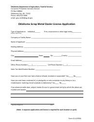 Oklahoma Scrap Metal Dealer License Application - Oklahoma