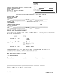 Document preview: Application for Device Service Technician License - Oklahoma