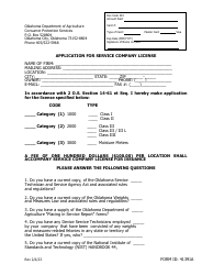 Document preview: Application for Service Company License - Oklahoma