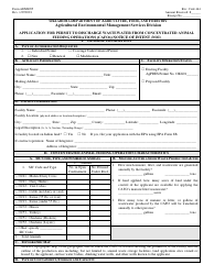 Document preview: Form AEMS095 Application for Permit to Discharge Wastewater From Concentrated Animal Feeding Operations (Cafos) Notice of Intent (Noi) - Oklahoma
