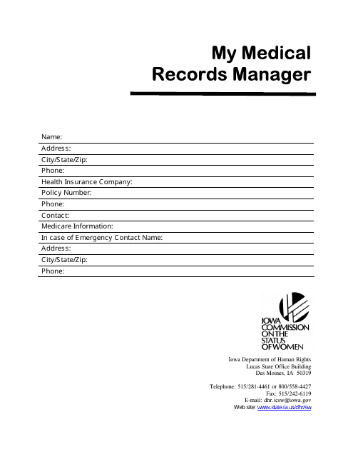 My Medical Records Manager - Iowa Download Pdf