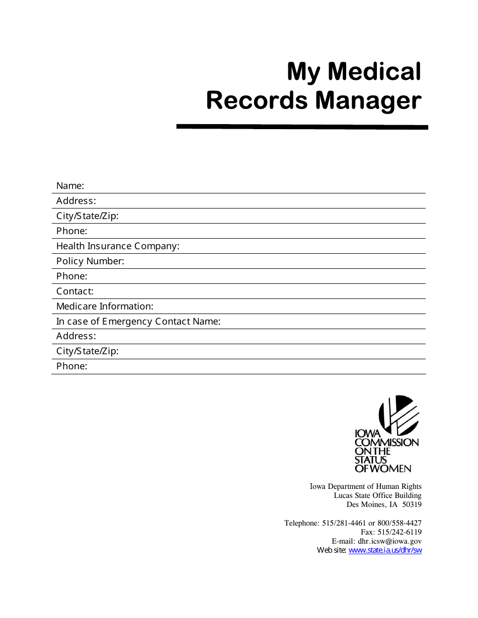 Iowa My Medical Records Manager Fill Out Sign Online And Download 