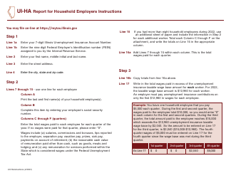 Document preview: Form UI-HA Report for Household Employers - Illinois, 2022