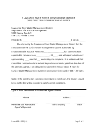 Document preview: Form 40B-1.901 Construction Commencement Notice