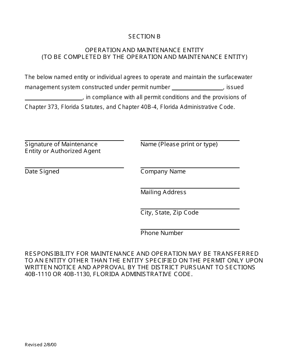 Florida Operation and Maintenance Entity - Fill Out, Sign Online and ...