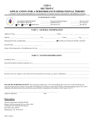 Document preview: Form CEP-3 Section C Application for a Performance/Operational Permit - Alabama