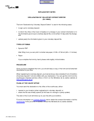 Document preview: Form SJ-1086A Declaration by Voluntary Deposit Debtor - Quebec, Canada