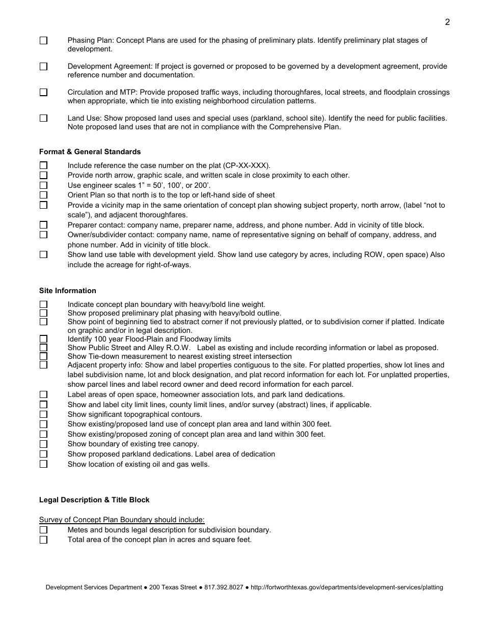 Concept Plan Application - City of Fort Worth, Texas, Page 4