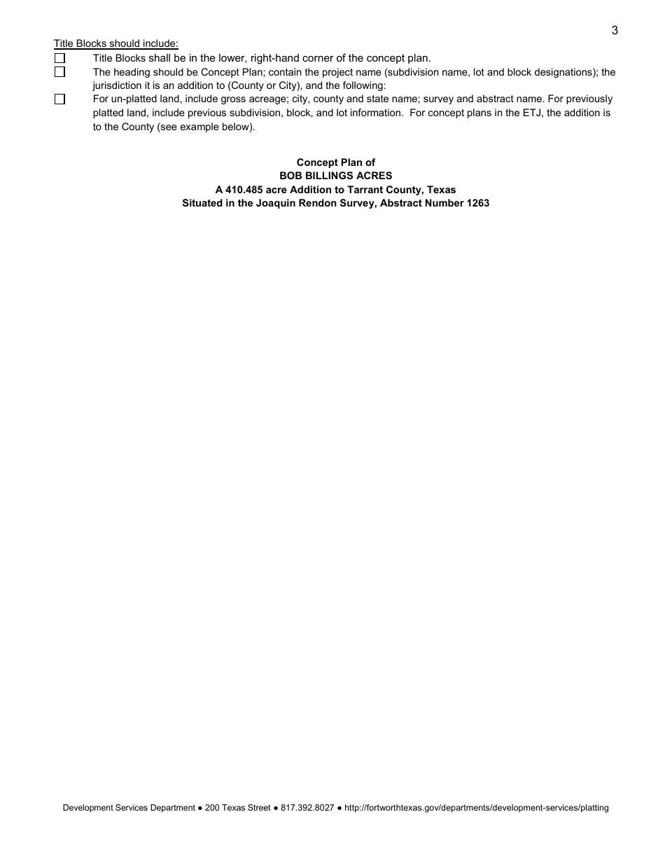 Concept Plan Application - City of Fort Worth, Texas, Page 5