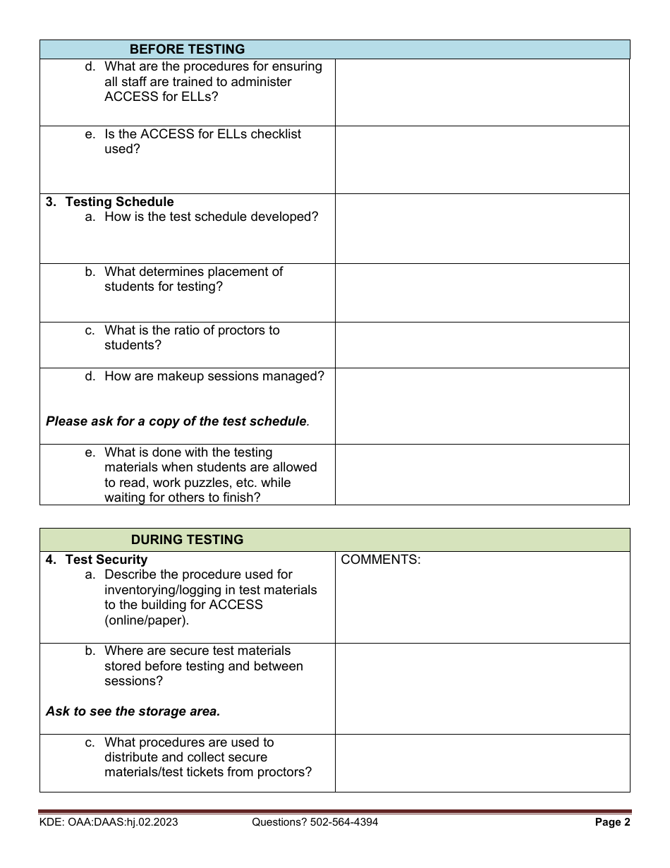 2023 Kentucky Access for Ells (Access Online/Paper, Kindergarten and ...