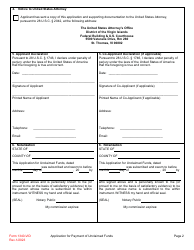 Form 1340-VID Application for Payment of Unclaimed Funds - Virgin Islands, Page 2
