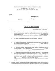 Affidavit of Claimant - Virgin Islands