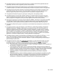 Part II Drinking Water State Revolving Fund (Dwsrf) Loan Application - Program Information - Michigan, Page 4