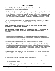 Form EQP5234 Electronic Device Recycler Registration Form - Michigan, Page 6