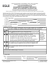 Form B (EQP5942B) Lead and Copper Report and Consumer Notice for Community Water Supply - Supplies Without Lead Service Lines - Michigan