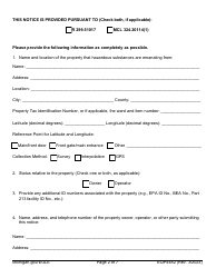 Form EQP4482 Notice of Migration of Contamination - Michigan, Page 2