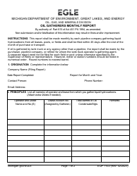 Form EQP7102 Oil Gatherers Monthly Report - Michigan