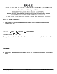 Document preview: Form EQP4483 Request for Mixing Zone-Based Gsi Criteria - Michigan