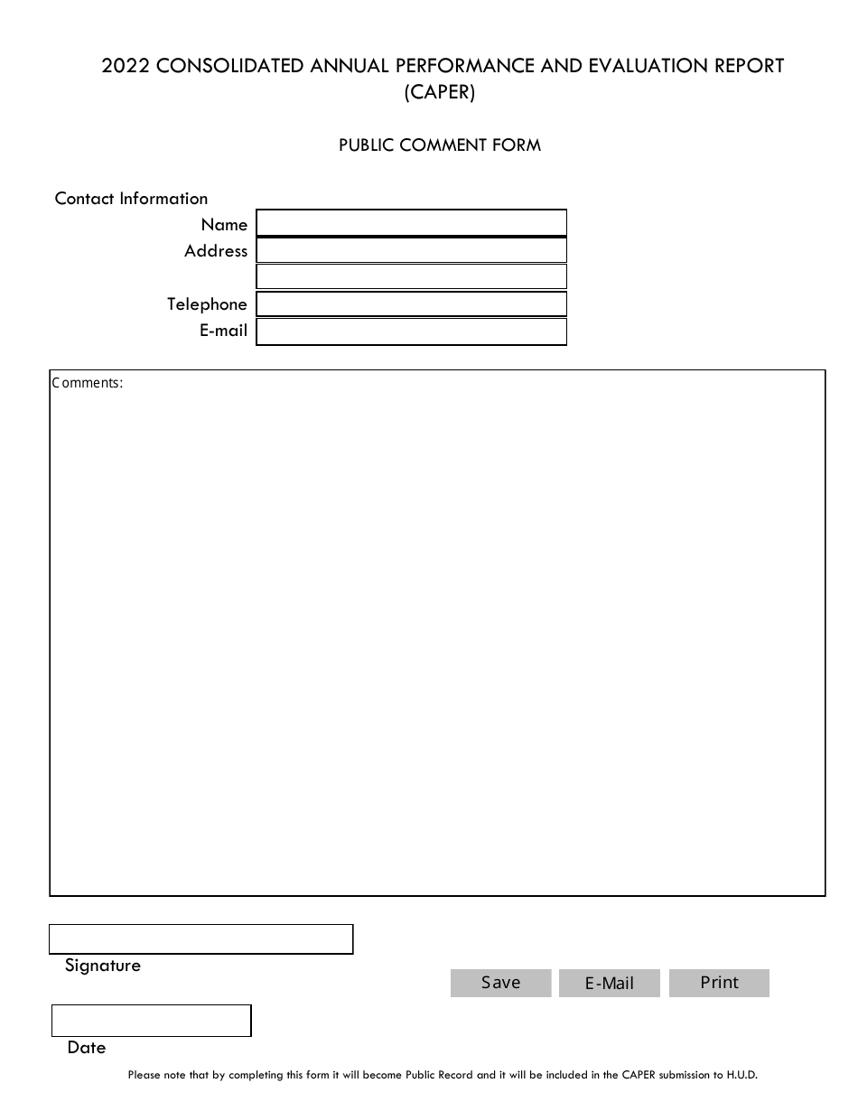 2022 Consolidated Annual Performance and Evaluation Report (Caper ...