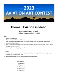 Document preview: Art Contest Announcement, Entry Form & Certificate of Authenticity - Idaho