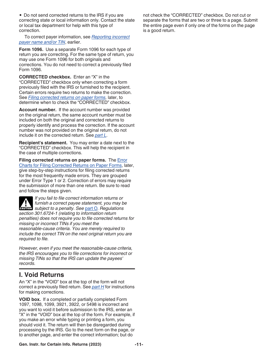 Instructions for IRS Form 1096, 1097, 1098, 1099, 3921, 3922, 5498, W-2G, Page 11