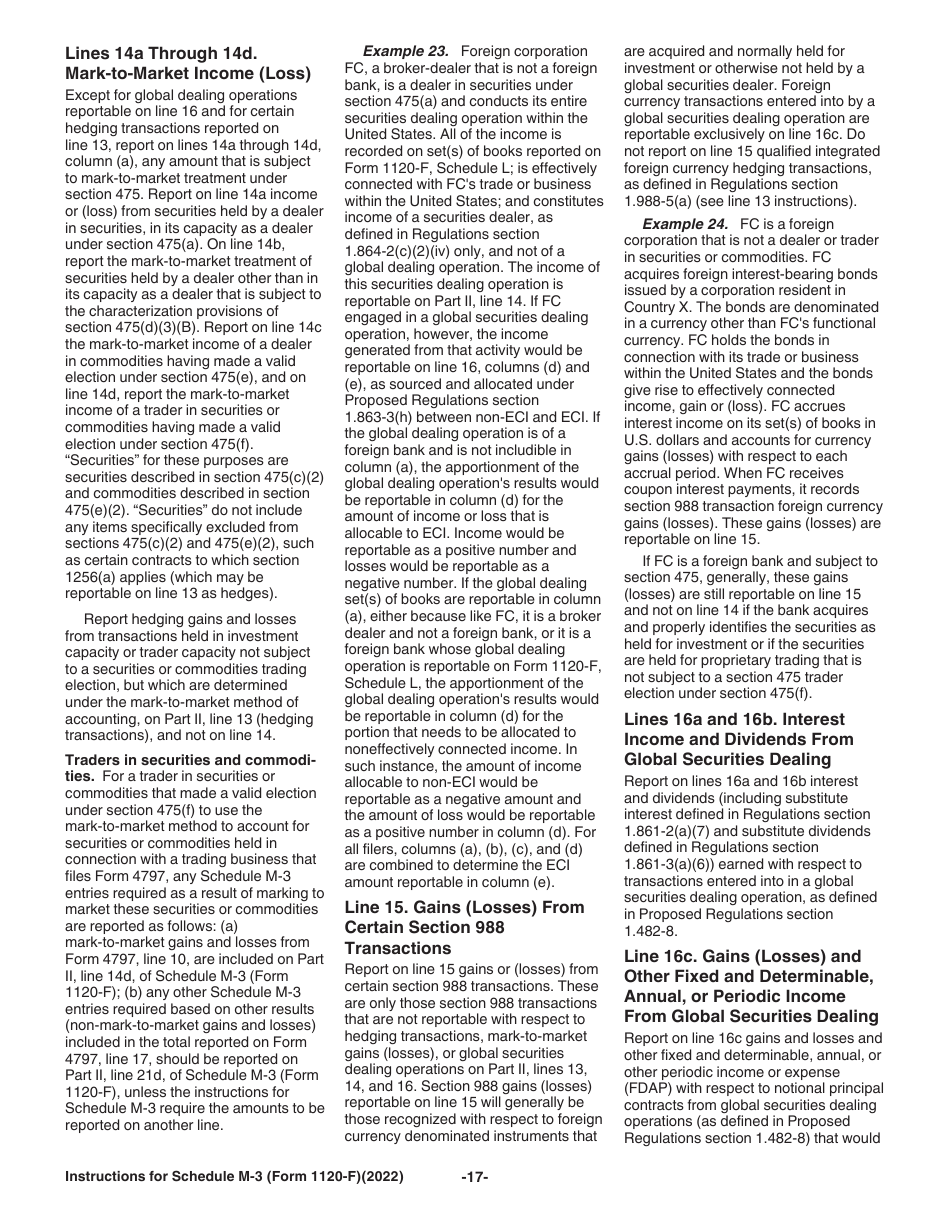 Instructions for IRS Form 1120-F Schedule M-3 Net Income (Loss) Reconciliation for Foreign Corporations With Reportable Assets of $10 Million or More, Page 17