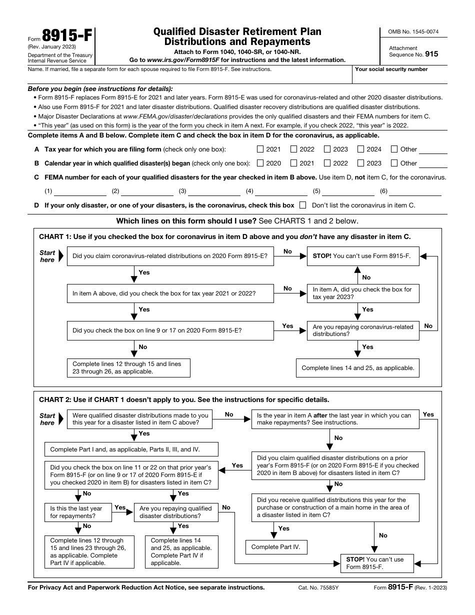 IRS Form 8915F Download Fillable PDF or Fill Online Qualified Disaster