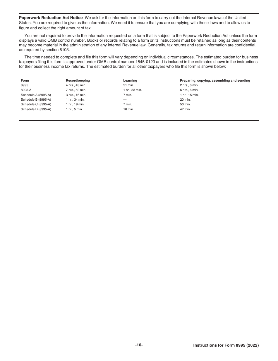 Instructions for IRS Form 8995 Qualified Business Income Deduction Simplified Computation, Page 10