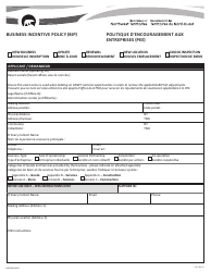 Form NWT9090 Business Incentive Policy - Northwest Territories, Canada (English/French)