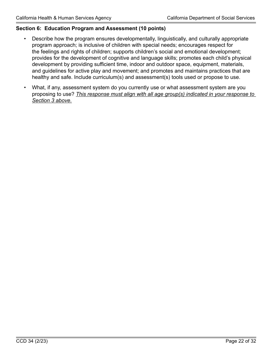 Form CCD34 Download Fillable PDF or Fill Online General Child Care and