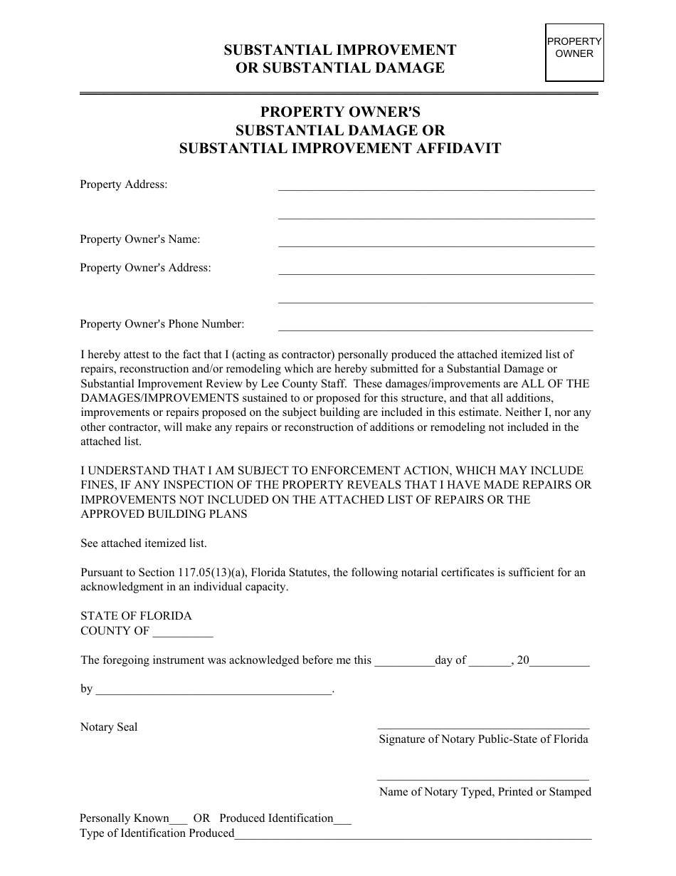 Detailed Construction Cost Breakdown Itemization Package - Lee County, Florida, Page 3