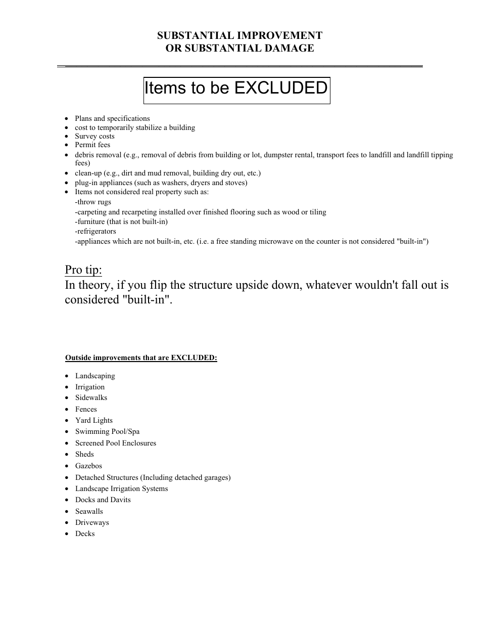 Detailed Construction Cost Breakdown Itemization Package - Lee County, Florida, Page 6