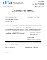 Document preview: Form 3111 Workers' Compensation Information (Workers' Compensation Coverage Provided by Contractor's Employer) - Florida Farm Labor Program - Florida