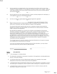 Application for Salesperson&#039;s License - Prince Edward Island, Canada, Page 2