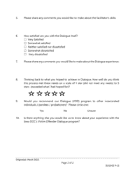 Victim Offender Dialogue Survey for the Incarcerated Individual/Parolee/Probationer - Iowa, Page 2