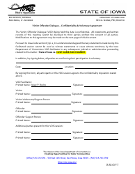 Document preview: Victim Offender Dialogue - Confidentiality & Voluntary Agreement - Iowa