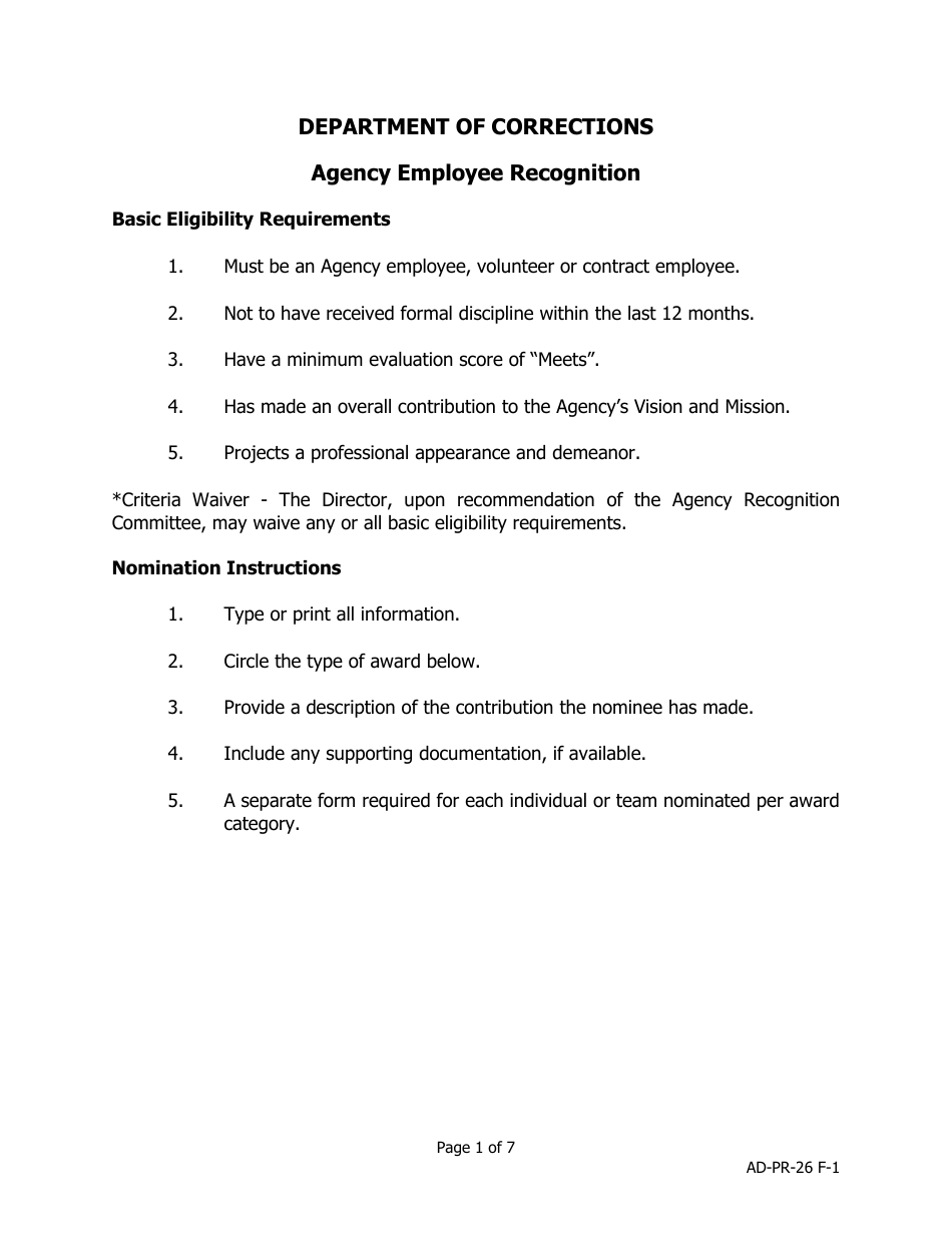 Agency Employee Recognition - Iowa, Page 1