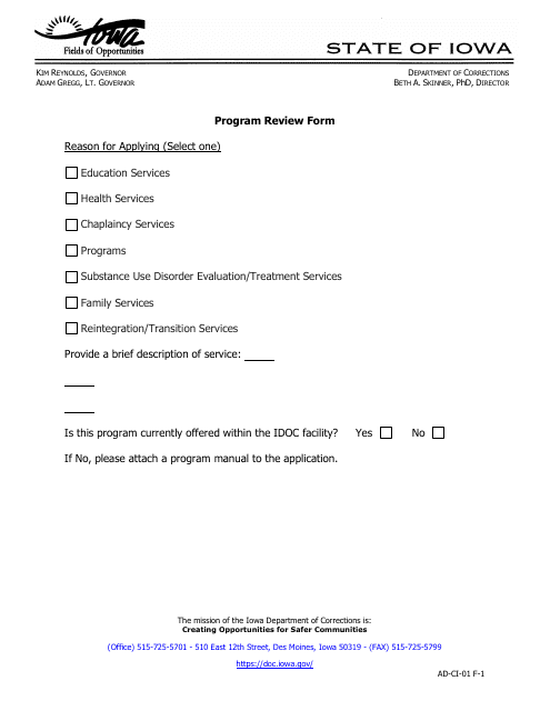 Volunteer Application Form - Iowa Download Pdf